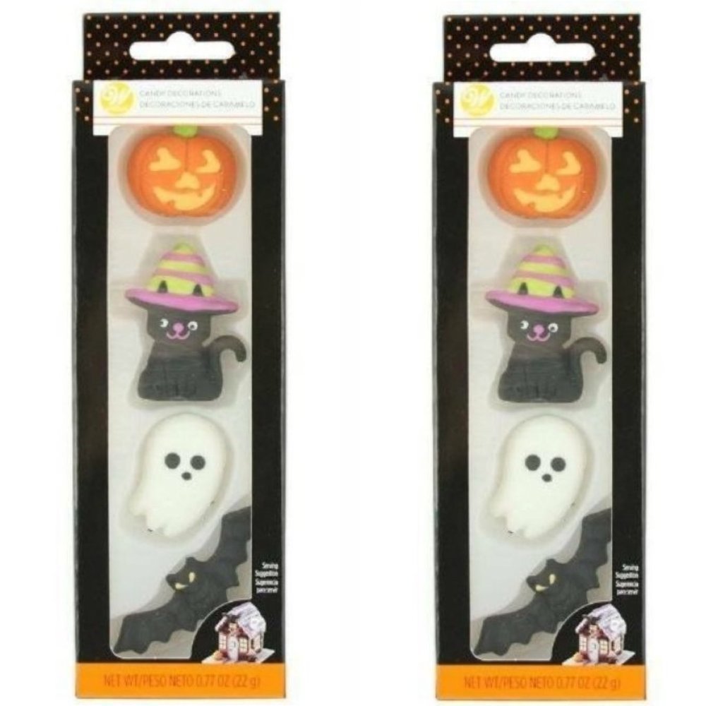 Ghost Pumpkins Icing Decorations 8 Pc Shimmering Baking Wilton Halloween
